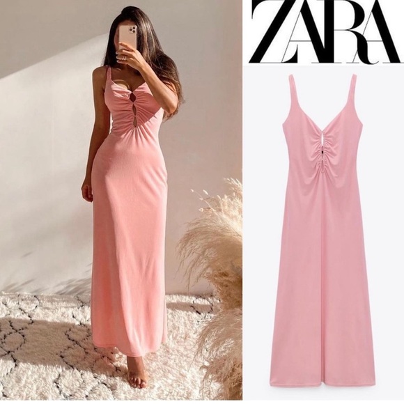 Zara pink dress maxi (flaw) - Picture 4 of 6